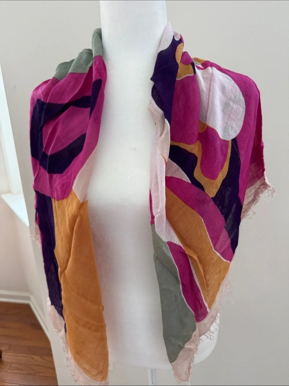 Levi's Bold Abstract Colorblock Scarf - Pink, Purple, Mustard, Olive